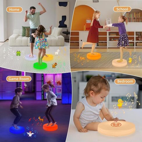 Light Up Music Floor Games, Touch Sensitive Floor Tiles Toddler Toy, Interactive Games for Kids, Musical Toys with Animal Sounds - Yellow (Sheep) in Saudi Arabia