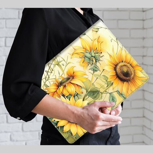 PU Leather Portfolio Women, Resume Portfolio Folder for Interview, Professional Business Organizer with Document Holder, Card Slots, and Pen Loop fit A4 Size Clipboard, Sunflower in Kuwait