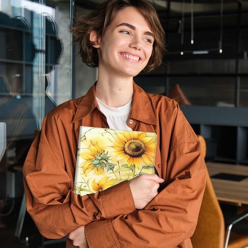 PU Leather Portfolio Women, Resume Portfolio Folder for Interview, Professional Business Organizer with Document Holder, Card Slots, and Pen Loop fit A4 Size Clipboard, Sunflower in Kuwait