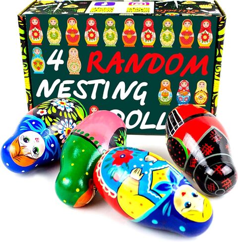 الكثير من دمى التعشيش الروسية العشوائية 4 مجموعات من 5 أجهزة كمبيوتر - دمية Matryoshka التقليدية - دمى الفنون الشعبية الروسية in Kuwait