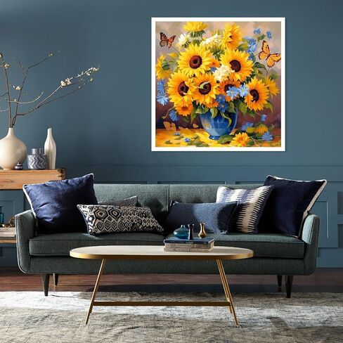 Bohadiy Sunflowers مجموعات فن الماس للبالغين-مجموعات الطلاء الماس البالغة ، عباد الشمس جوهرة الفن للبالغين DIY كامل الجولة الماس الماس مجموعات الفن للأحجار الكريمة للبالغين ديكور الجدار المنزلي 12x12 بوصة in Kuwait