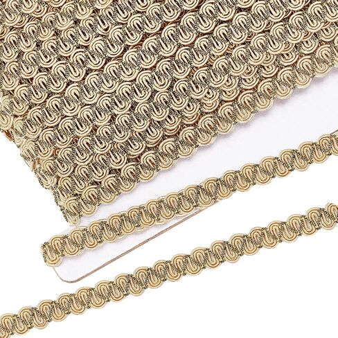 BENECREAT 16.4 Yard Gimp Braid Trim, 0.4Inch Dark Khaki Trim Polyester, Woven Fabric Trim Lace Trim Upholstery Trim for Process Sewing and DIY Crafts Upholstery Curtain Slipcover Decoration in Saudi Arabia