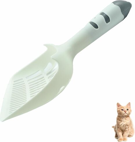 Durable Plastic Cat Litter Scoop - Easy Clean Kitty Litter Box Pooper Scooper for Effortless Waste Removal(Grey) in Saudi Arabia