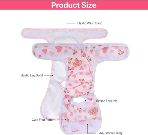 حفاضات الكلب القابلة لإعادة الاستخدام أنثى ، 3 حفاضات الكلب القابلة للغسل للكلاب الإناث جرو حفاضات السراويل الإناث in Kuwait