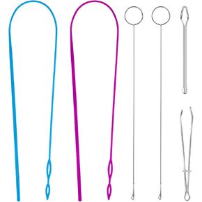 Giantree 6 Pcs Drawstring Threader Tool Set, Replacement Drawstring Cords with Easy Threader, Flexible Drawstring Threader Sewing Tool for Sweatpants Shorts Pants Jackets Coats