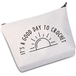 JXGZSO Funny Crochet Knitting Project Bag It's A Good Day To Crochet Crocheting Travel Pouch Gifts for Crocheters (Day To Crochet Bag)