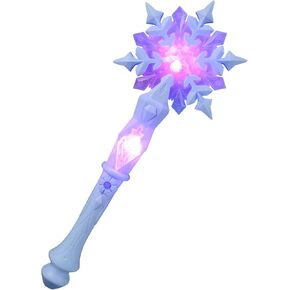 Toddmomy Boy Cosplay Cosplay المتوهجة عصا النفرة الثلجية تضيء عصا الصعود الثلج واند Girl Glow Snowflake Wand for Princess Wand Halloween Decorations （Sky-Blue）