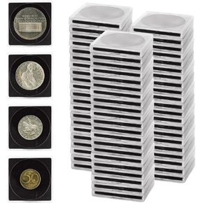 60 حالة عملة حزمة لجامع ، علبة عرض عملة بلاستيكية ، 20/25/35/35/40mm كوين حامل المفاجئة 2 × 2 بوصة ، مجموعة عملة معدنية من الفضة عرض حالات أكريليك لمستلزمات جمع العملة المعدنية in Kuwait