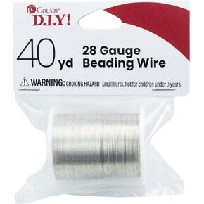 Cousin DIY Silver Color, 28 Gauge, 40yd Beading Wire