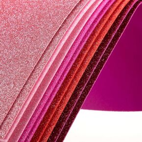 10 Pack Pink Glitter Foam Sheets Craft 8 x 12 inch, 5 Colors Sparkles Foam Paper for Art Crafts Projects, Classrooms Scrapbook DIY Cutters Card Party Decoration