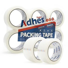 ADHES Packing Tape Shipping Tape Packaging Tape for Moving Boxes Heavy Duty Clear, 55M Per Roll 1.88 Inch Width,2.7Mil
