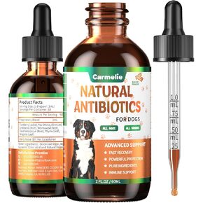 Natural Antibiotics for Dogs - Dog Antibiotics for Infection, Allergy, Itch Relief, Dog Supplies Antibiotics, Dog and Cat Multivitamin for Pets, Supports Immune System and Skin Health - 60 ml/2 Fl Oz