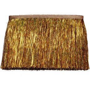 Tinsel Fringe Trim Tinsel Fringes 5 Yards 6Inch/8Inch for Clothing Accessories DIY Craft Latin Stage Dress Shiny Foil Effect Party Decor (Laser Gold, 6 Inch)