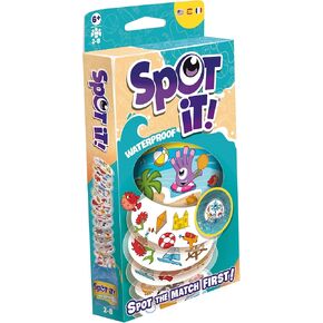 Zygomatic Spot It! Waterproof (2024 Refresh) - Eco-Blister Edition, 5-in-1 Visual Perception Game for Quick Reflexes and Family Fun, Ages 6+, 2-8 Players, 10 Minute Playtime, Made
