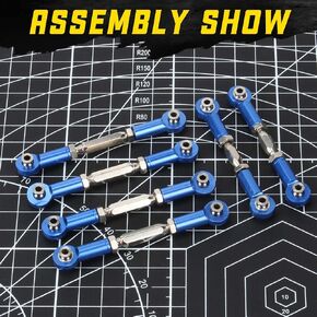 RCAWD Turnbuckles for ARRMA 3S, Parts for 1/10 Vorteks Senton Granite Big Rock Typhon 3S Upgrades, Link Linkage Rod Tie Rod Adjustable Toe Link, Hop Ups for #AR330541#AR330446 Blue