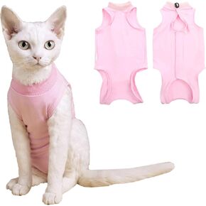 Cat Recovery Suit Cat Surgery Recovery Suit, Breathable Skin Anti Licking Suit,Skin Diseases Protection Collar Alternative Pet Body Suit for Puppy Kitten Neutered,Abdominal Wound Skin Damage,Weaning