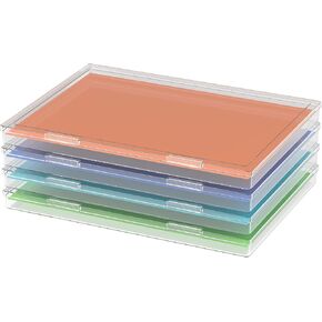 4-Pack 8.5" x 11" Paper Organizer Storage for A4 Paper, Clear Scrapbook Paper Storage, Craft Storage Organizers for Scrapbook, Documents, Cardstock, Letter Paper, Office School Supplies