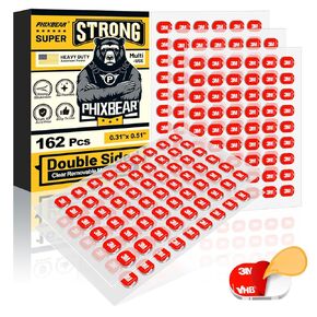 162 Pcs Clear Removable Mounting Putty, Made of 3M VHB, Strong Double Sided Glue Adhesive Dots Museum Sticky Tack for Wall Hanging No Residue, 0.31x 0.51