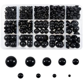 TOAOB 830pcs Round Black Plastic Doll Eyes 3mm to 16mm Flatback Button Craft Eyes for Stuffed Animals Amigurumis Crochet Bears Crafts Making