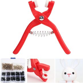 Latonyar Safety Eye Tool for Crocheting, Eye Snapper Crochet Tool, Auxiliary Tool for Attaching for Crocheting Eyes Crochet Tools for Crochet & Stuffed 6-12mm Animal Eyes Making Supplies Tool (Red)