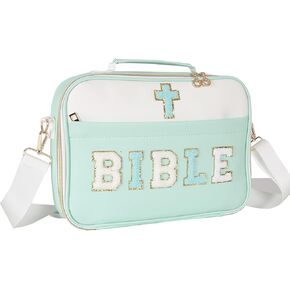 Bible Case Cover with Bible Letters Cross Spiritual Christian Bible Cover for Bible Notebook Bible Bag Ideal Gift
