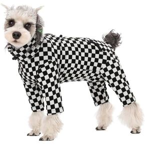 Dog Winter Coat, Warm Fleece Dog Cold Weather Coats, Plaid Turtleneck Dog Pajamas, Pullover Dog Jumpsuit, Turtleneck Dog Winter Clothes for Small Medium Dogs, Dog Onesie Anti Hair Shedding
