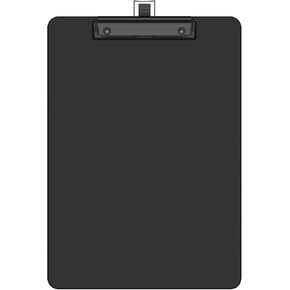 Black Clipboard with Pen Holder, 8.5 x 11 Plastic Clip Boards with Black Low Profile Clip, Letter Size for Classroom, Teacher, Students, School, Office Supply