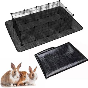 Oncpcare Waterproof Pet Playpen Mat 59"x39“Guinea Pig Cage Liner Tarp Bottom Reusable Base for Rabbits, Bunny, Ferrets and Other Small Animals (Black)