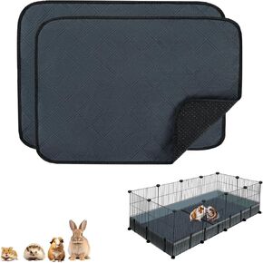 HERCOCCI Guinea Pig Fleece Cage Liners, Super Absorbent – Reusable & Washable Guinea Pig Pee Pads Bedding for Rabbit Chinchilla Hedgehog Gerbil Hamster (2 Pack - 23.6’’ x 17.7’’)