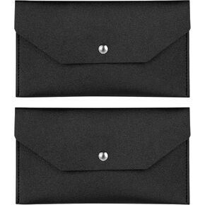 2 Pcs Leather Envelope Wallet, Reusable Waterproof Banknote Wallet Travel Budgeting Check Billing Purse Banknote Organizer Set Check Divider Pouch Bill Planner for Women and Men
