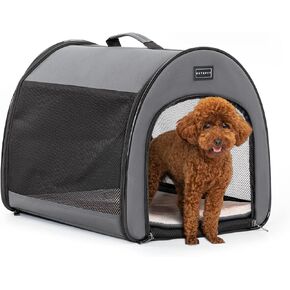 Petsfit Soft Dog Crate ، Travel Dog Crate - 19 بوصة خفيفة الوزن ، وسادة سميكة ، فسيح ، سهلة الإعداد ، حامل الكلاب المنبثقة المحمولة ، قفص كلب محمول قوي
