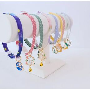 Pet Collars with Pendants (2Pack) (Pink galaxy/blue galaxy, small)