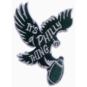 Green Egle Philadelphia (Philly Thing) Iron on Patches for clothing saw on. Embroidered Patch Applique for jeans,hats,bags, 6.5 x 9.2 cm