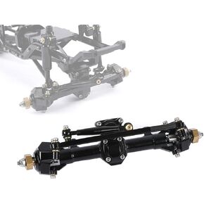 1/24 RC Aluminum Complete Front Axle for Axial SCX24 RC Crawler Upgrades (Black)