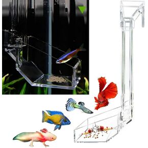 Shrimp Fish Feeding Dish - Sky Restaurant - Betta & Aquarium Feeder - Prevents Spills, Easy Clean Up, Suitable for African Cichlids & Dwarf Frogs
