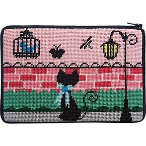 Stitch & Zip Needlepoint Purse Kit- Kitty Kat