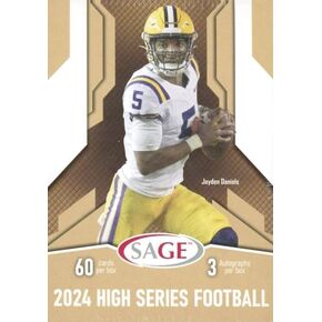 2024 Sage Football HIGH Series EXCLUSIVE Factory Sealed Blaster Box with (3) AUTOGRAPHS & (60) ROOKIE Cards! Look for RC & Autos of Jayden Daniels, Caleb Williams, Bo Nix, JJ McCarthy & More!