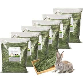 Timothy Hay Premium Hay for Rabbits Guinea Pig Chinchilla- Natural Fresh Hay Hand Selected 6.6LBS (1.1lbs, 6 Pack)