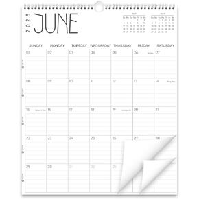 Guasslee Wall Calendar 2025-2026, 11.5" X 14" Vertical Wall Calendar 2025, 19-Month Desk/Wall Calendar From 2025 Jun - 2026 Dec, Monthly Hanging Planner Spiral Bound For School Home Office Organizing