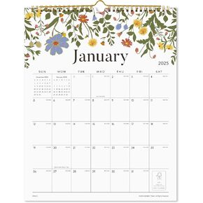 2025 Wall Calendar, Calendar 2025, 18 Monthly Floral Design Wall Calendar with Thick Paper, January 2025 - June 2026, 12" x 15", Twin-Wire Binding, Perfect for Planning