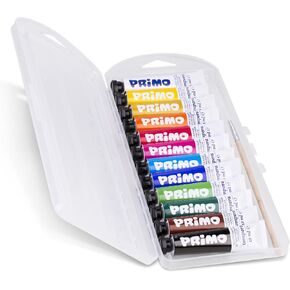 PRIMO Fine Tempera Paint Tube Set, 12-Colors, Bright Colors, For Young Artists
