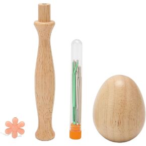 TOPINCN Darning Mushroom Set Darning Egg Darning Egg for Socks Wooden Darning Egg Wooden Darning Supplies Kit Smoothing Wood Curved Handle Detachable Darning Supplies Kit
