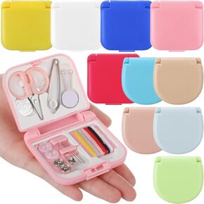 Daifunli 10 Pcs Min Travel Sewing Kit in Bulk Portable Emergency Sewing Repair Kit with Threads Scissors Needles for Beginner Traveler Hotel Charity