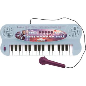 LEXIBOOK K703FZ Disney Frozen 2 Elsa Anna Olaf Electronic Keyboard, 32-Keys Piano, Microphone for Singing, 22 Demo Songs, Battery Operated, Blue/Purple