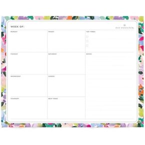 Day Designer Planning Pad, with Prompts and Lined Notes Section (Blurred Spring, Weekly - 10" x 8")