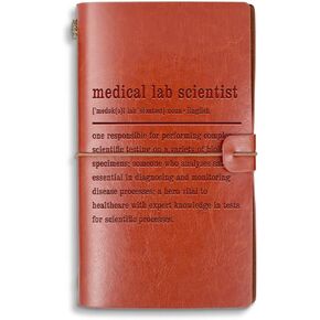 Medical Lab Scientist Definition Gift Lab Tech Leather Journal Notebook Lab Assistant Refillable Travel Notebook Medical Laboratory Scientist Gift (Medical Lab Scientist DefinitionA6)