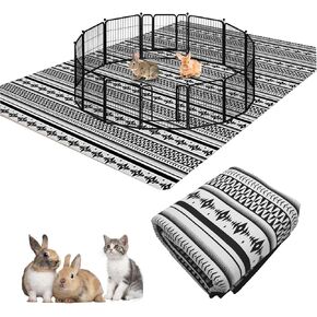 BNOSDM 78.7 in Rabbit Cage Liners Washable Reusable Bunny Bedding Pets Dog Whelping Pads with Anti Slip Bottom Pad Rug for Dogs Chinchillas Cats Guinea Pigs Ferrets