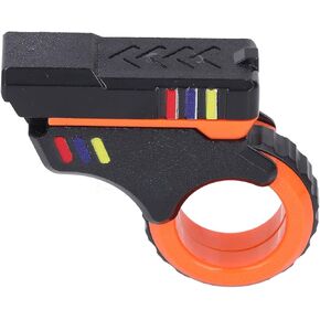 Fingertip Slider Novelty Fidget Novelty Gun Fidget Slider, Non Slip Ratchet Stress Relief Gyro Finger Novelty 3D Slider Fidget Ring Fingertip Novelty (Orange + Black)
