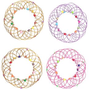 Ciieeo 4pcs Mandala Flower Basket Variety Mandala Wire Toy Flexible Sphere Toy Arm Ring Toy Educational Toy Variety Wire Sphere Toy Toy Adults Stress Toy Mandala Ring Toy