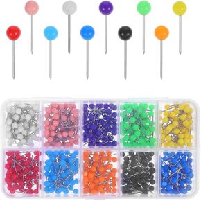 600 PCS دبابيس دبابيس دبابيس ملونة ، 1/8 بوصة خريطة الجليد رأس جولة مع نقطة المقاوم المقاوم للصدأ دبابيس دبابيس دبابيس الدبابيس متعددة الألوان لصورة خريطة لوحة النشرة (10 ألوان)